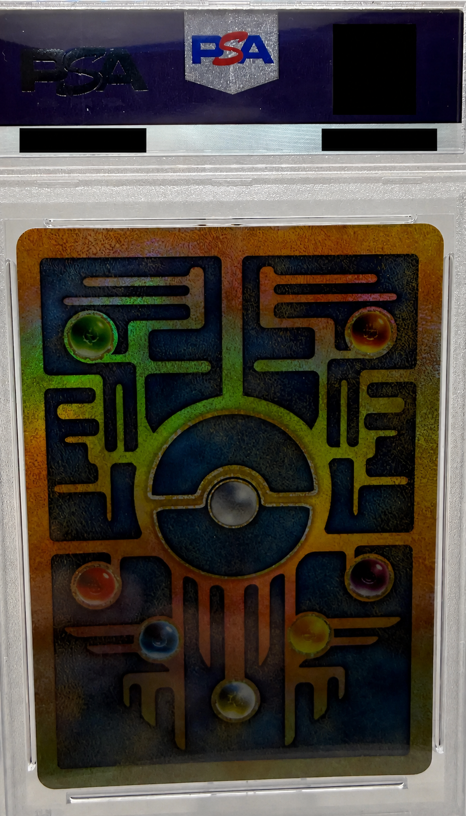 Ancient Mew, back of the same graded card with its certification details redacted
